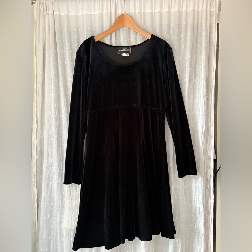 Vintage Molly Malloy Elegant Black Velvet Dress